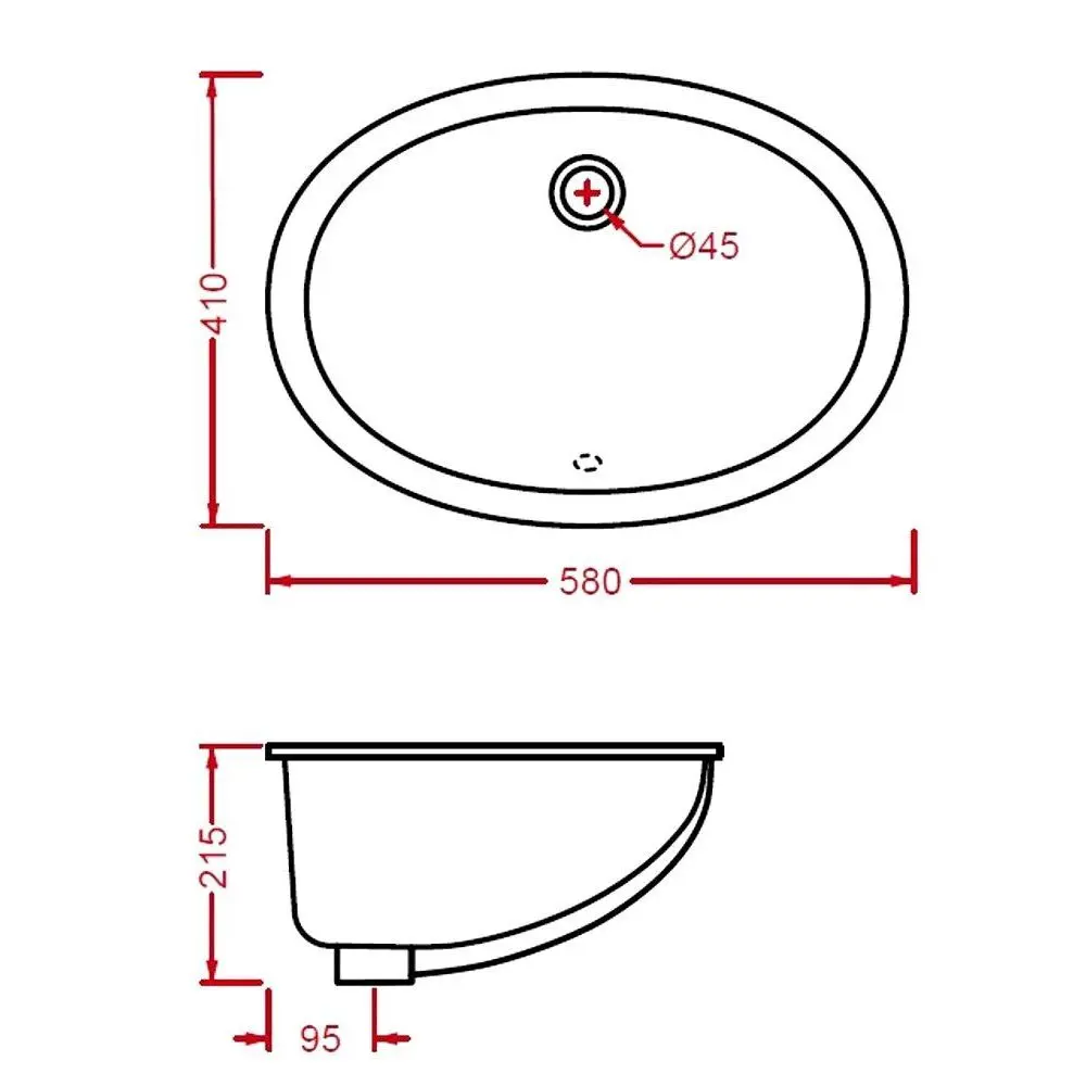 Умывальник встраиваемый ArtCeram Diana 57x40, белый (DIL001 01; 00) - Фото 3